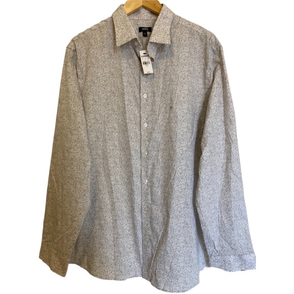 Express Other - NWT Express Mens Extra Slim Fit Casual Flowers Bottom Down Shirt Size XL